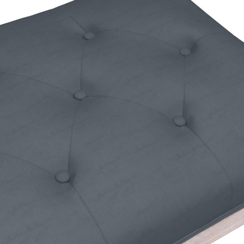 Ławka, ciemnoszara, 110x40x49 cm, tapicerowana aksamitem