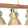 Industrialna lampa sufitowa, kolor mosiądzu, E27, drewno mango
