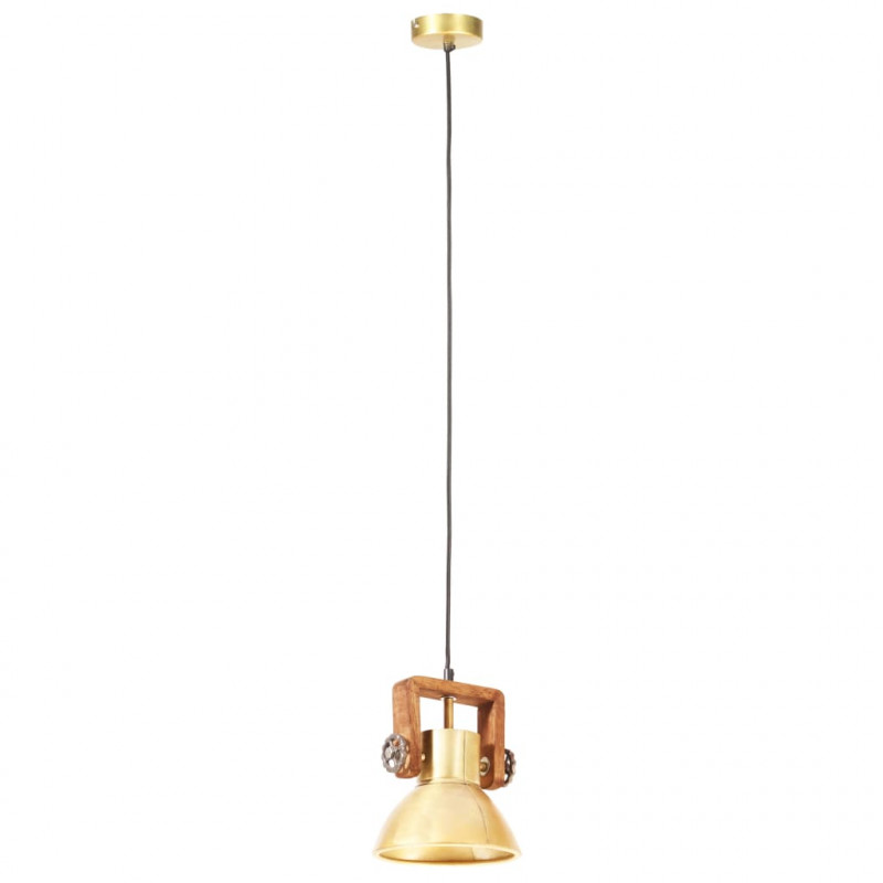Industrialna lampa wisząca, 25 W, mosiężna, okrągła, 19 cm, E27