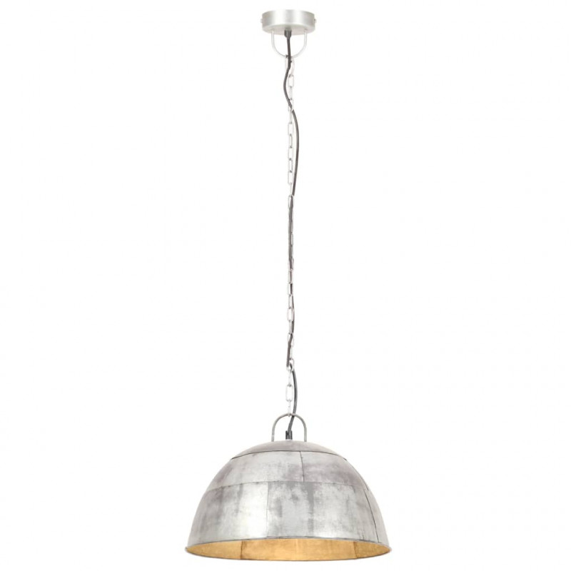 Industrialna lampa wisząca, 25 W, srebrna, okrągła, 41 cm, E27