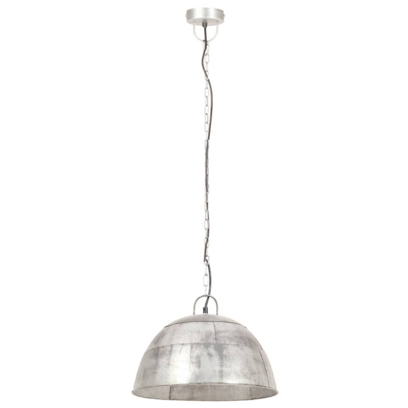 Industrialna lampa wisząca, 25 W, srebrna, okrągła, 41 cm, E27