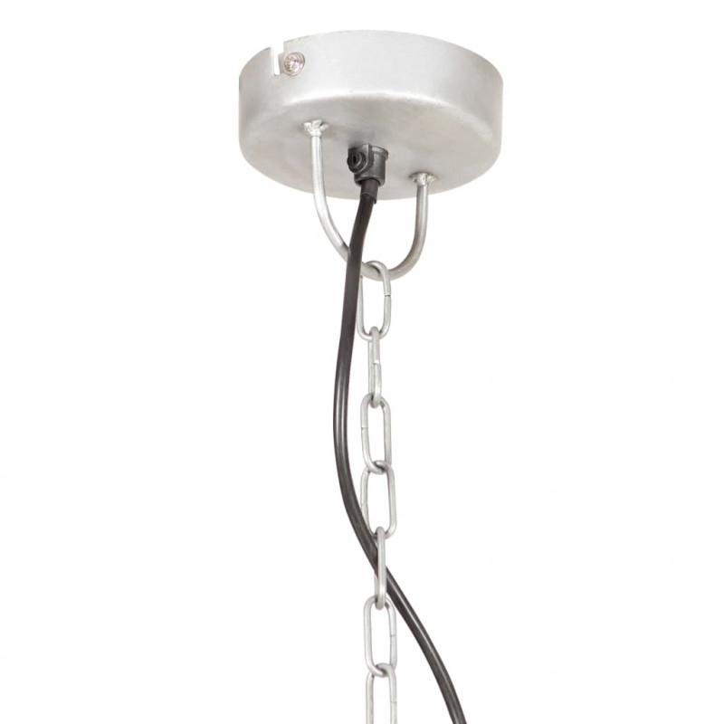 Industrialna lampa wisząca, 25 W, srebrna, okrągła, 41 cm, E27