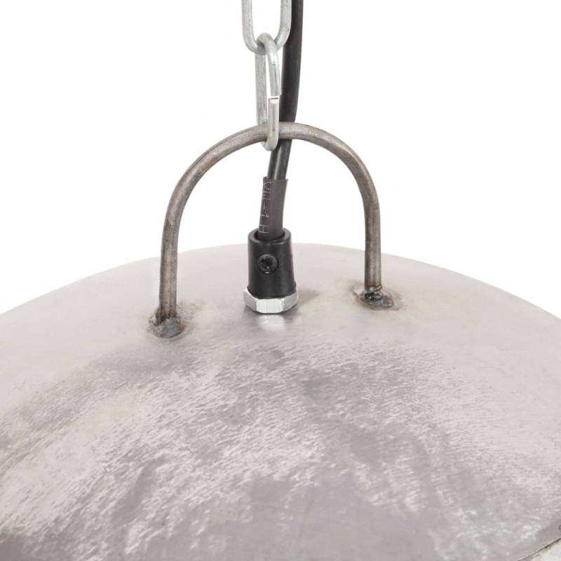 Industrialna lampa wisząca, 25 W, srebrna, okrągła, 41 cm, E27
