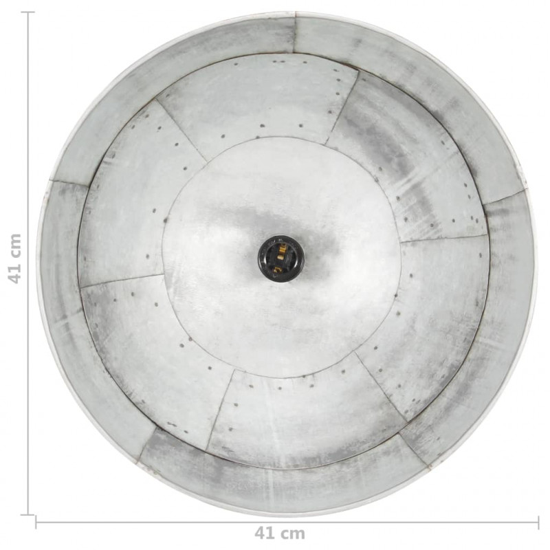 Industrialna lampa wisząca, 25 W, srebrna, okrągła, 41 cm, E27
