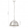 Industrialna lampa wisząca, 25 W, srebrna, okrągła, 41 cm, E27