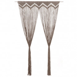 Zasłona z makramy, kolor taupe, 140 x 240 cm, bawełna