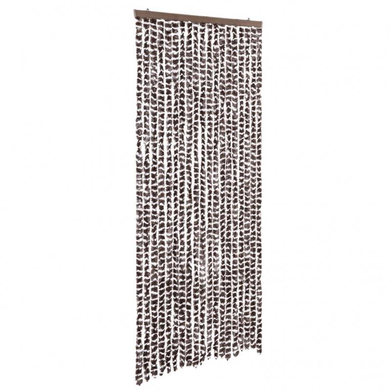 Zasłona przeciwko owadom, brąz i biel, 56x185 cm, szenil