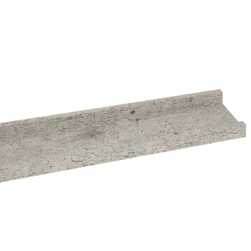 Półki ścienne, 2 szt., szarość betonu, 100x9x3 cm