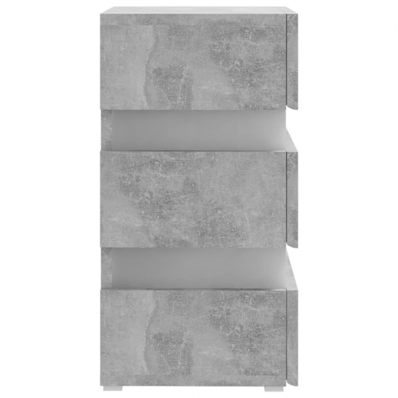 Szafka nocna z LED, szara, 45x35x67 cm, materiał drewnopochodny