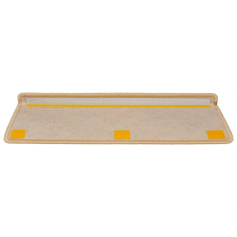 Samoprzylepne nakładki na schody, 15 szt., 65x21x4 cm, beżowe