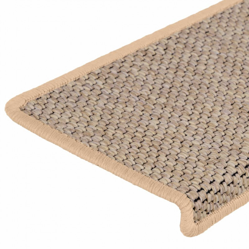 Samoprzylepne nakładki na schody, 15 szt., 65x21x4 cm, beżowe
