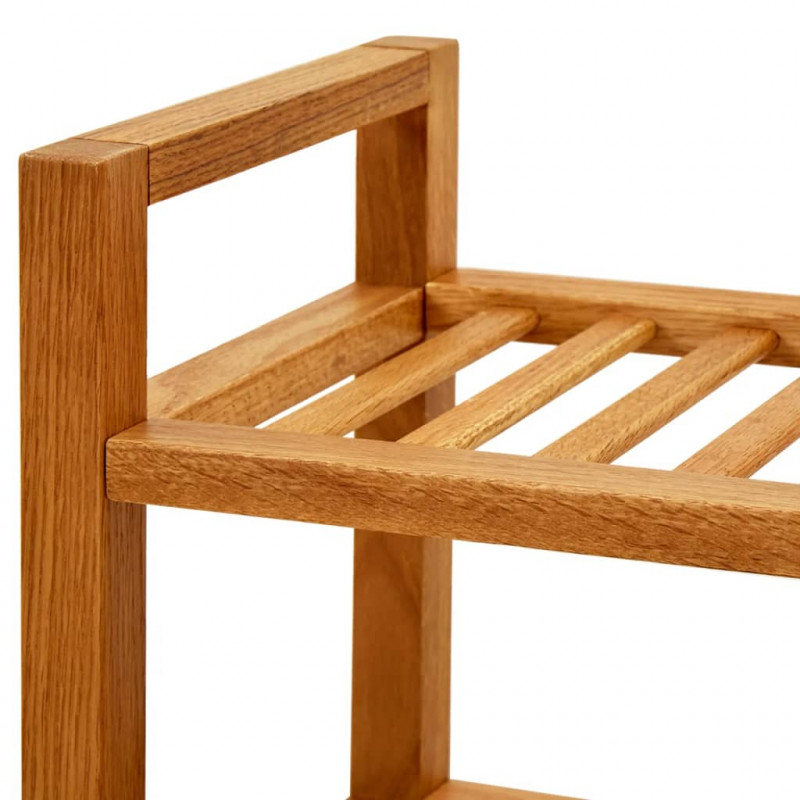 Stojak na buty z 4 półkami, 50x27x80 cm, lite drewno dębowe
