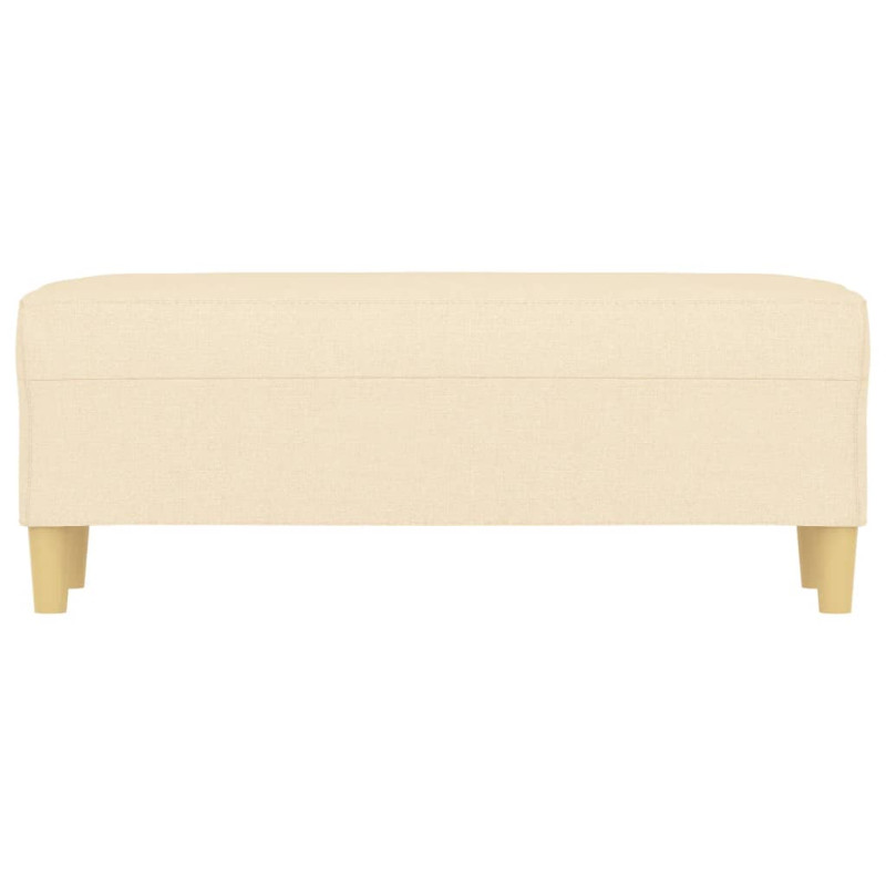 Ławka, kremowa, 100x35x41 cm, tapicerowana tkaniną