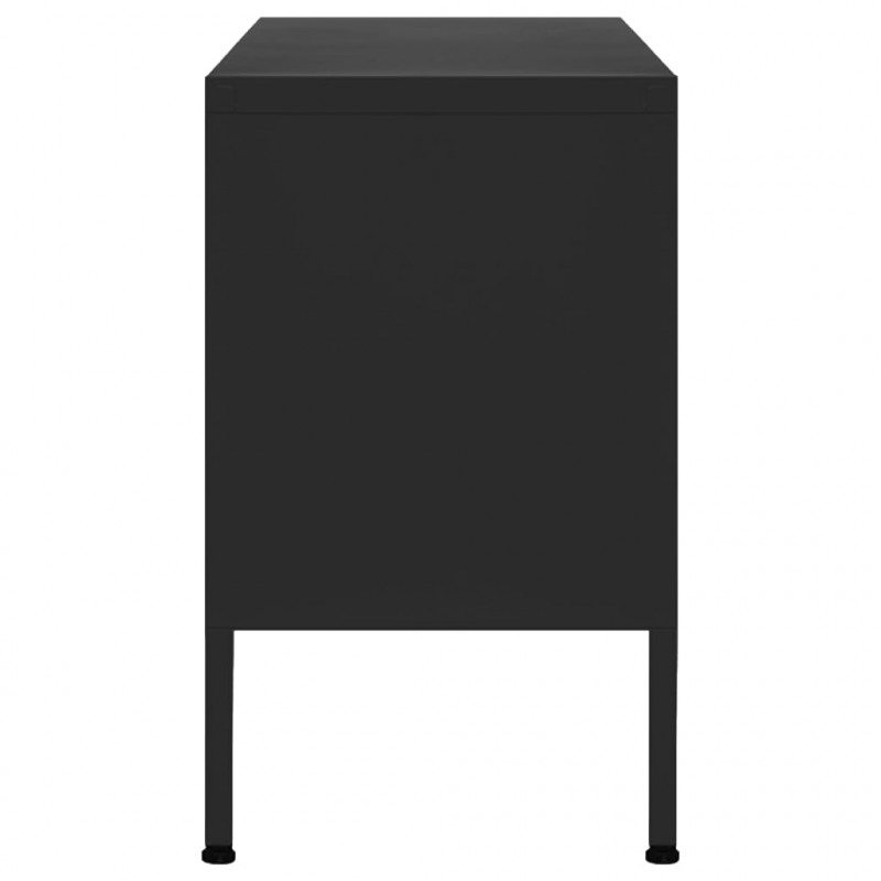 Szafka pod telewizor, czarna, 105x35x52 cm, stalowa