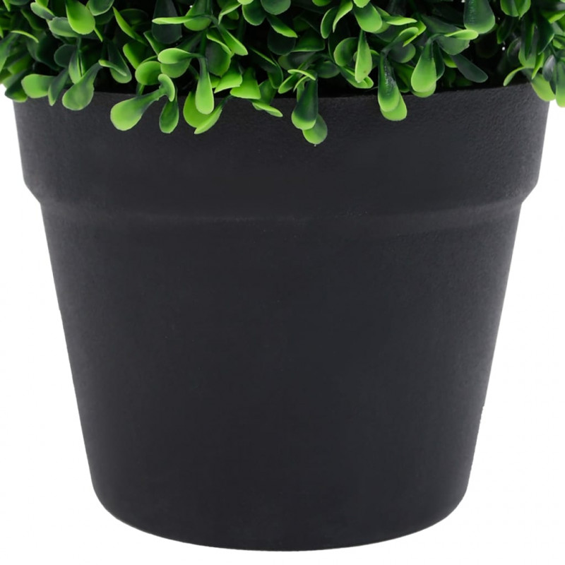 Kule ze sztucznego bukszpanu w doniczce, 2 szt., zielone, 27 cm