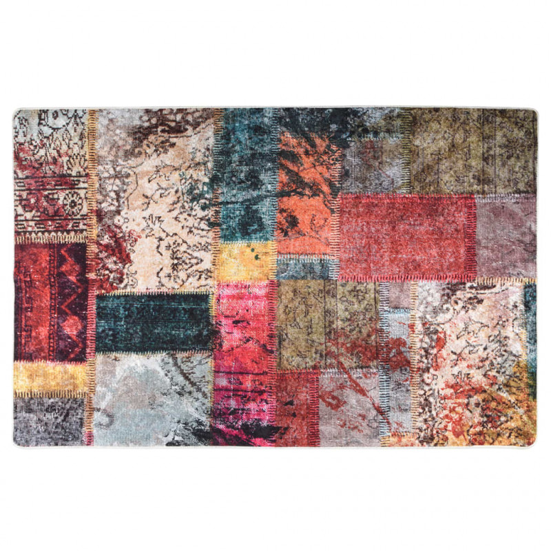 Dywan z możliwością prania, patchwork, 80x150 cm, kolorowy
