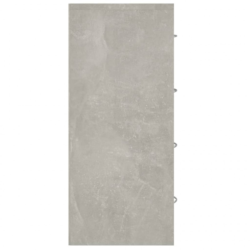 Komoda z 4 szufladami, 60 x 30,5 x 71 cm, szarość betonu