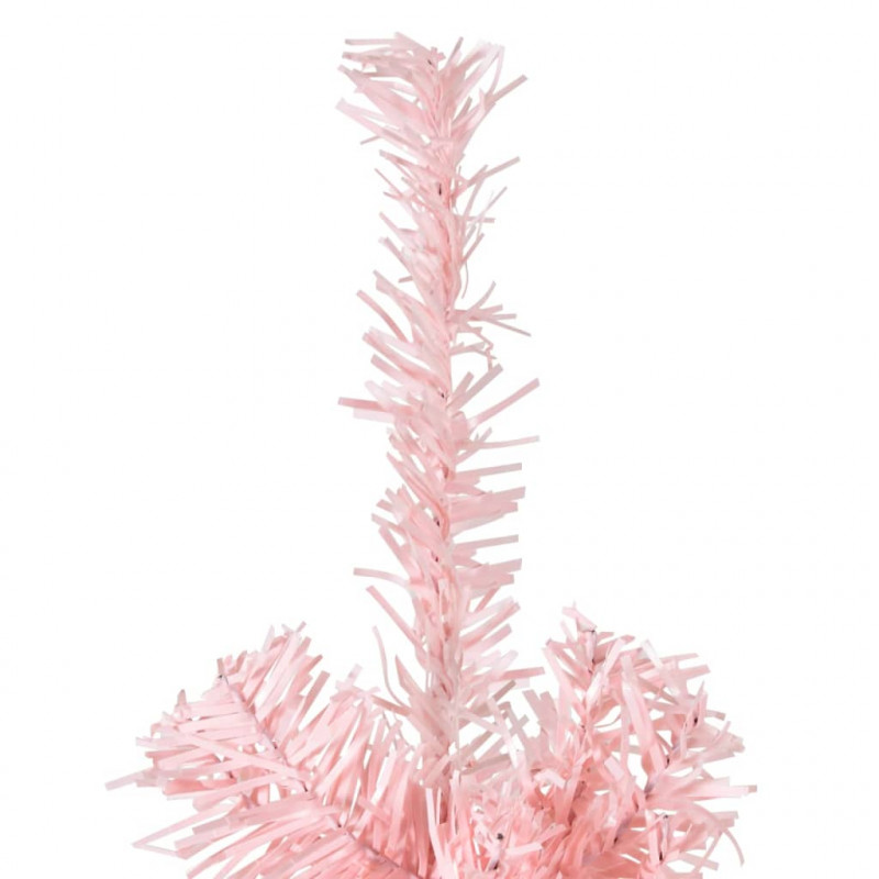 Smukła choinka połówka ze stojakiem, sztuczna, różowa, 240 cm