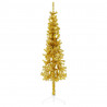 Smukła choinka połówka ze stojakiem, sztuczna, złota, 150 cm