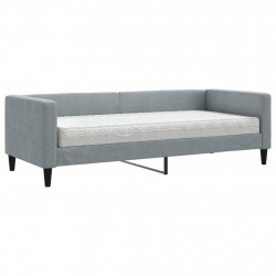 Sofa z materacem do spania, jasnoszara, 80x200 cm, tkanina