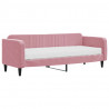 Sofa z materacem do spania, różowa, 80x200 cm, aksamit