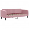 Sofa z materacem do spania, różowa, 80x200 cm, aksamit