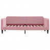 Sofa z materacem do spania, różowa, 80x200 cm, aksamit