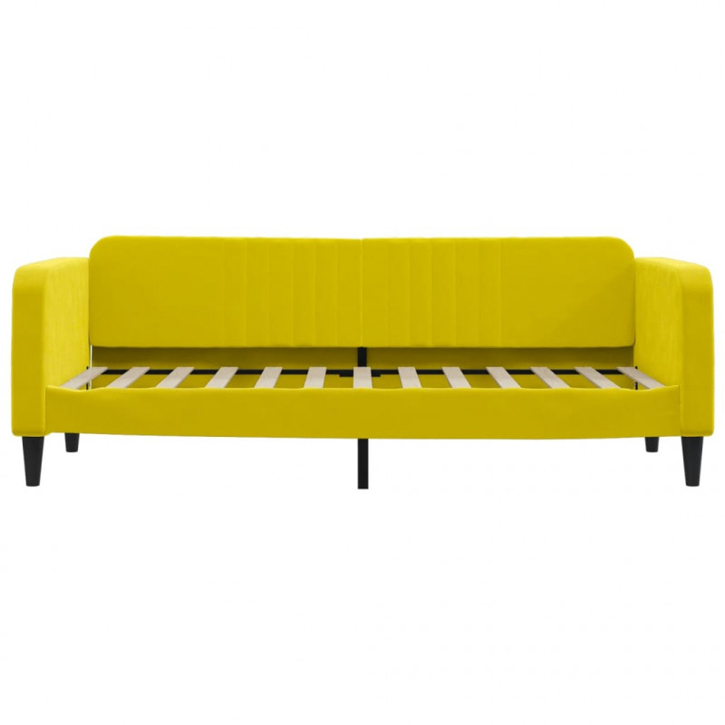 Sofa z materacem do spania, żółta, 80x200 cm, aksamit