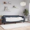 Sofa z materacem do spania, ciemnoszara, 90x200 cm, aksamit