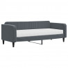Sofa z materacem do spania, ciemnoszara, 90x200 cm, aksamit