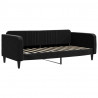 Sofa z materacem do spania, czarna, 90x190 cm, aksamit