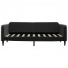 Sofa z materacem do spania, czarna, 90x190 cm, aksamit
