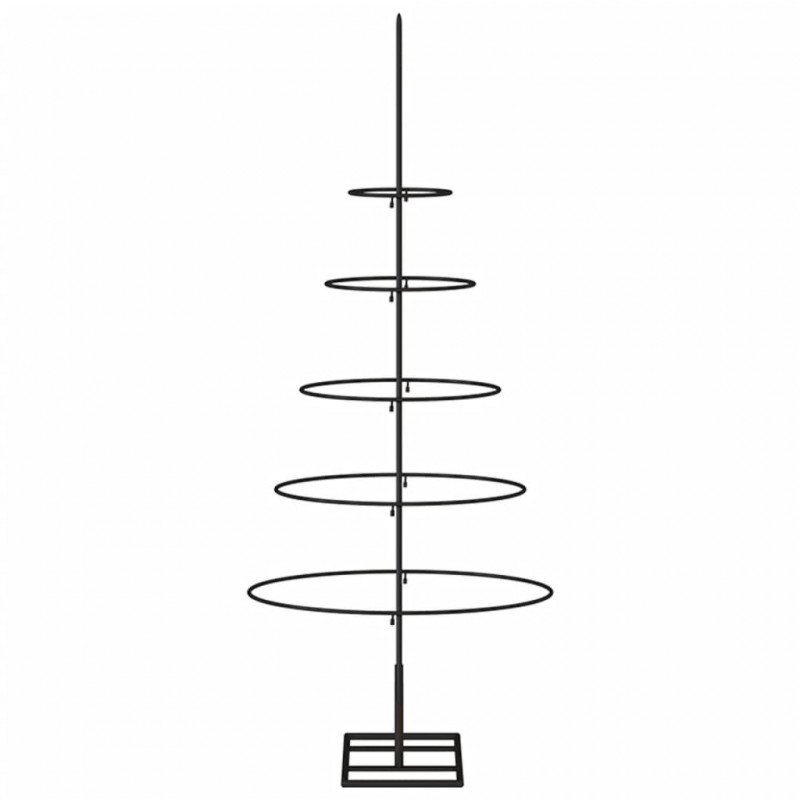 Metalowa choinka świąteczna, do dekoracji, czarna, 90 cm