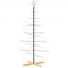 Metalowa choinka z drewnianą podstawą, czarna, 150 cm
