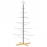 Metalowa choinka z drewnianą podstawą, czarna, 150 cm
