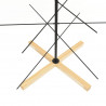 Metalowa choinka z drewnianą podstawą, czarna, 150 cm