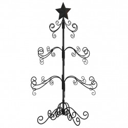 Metalowa choinka świąteczna, do dekoracji, czarna, 90 cm
