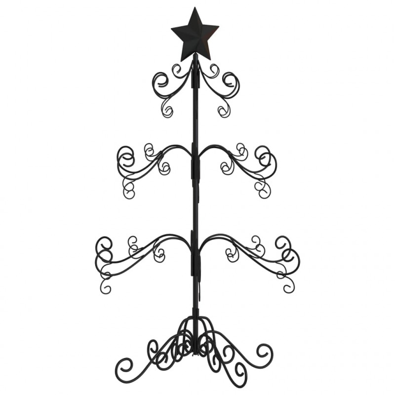 Metalowa choinka świąteczna, do dekoracji, czarna, 90 cm