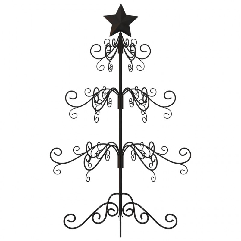 Metalowa choinka świąteczna, do dekoracji, czarna, 90 cm