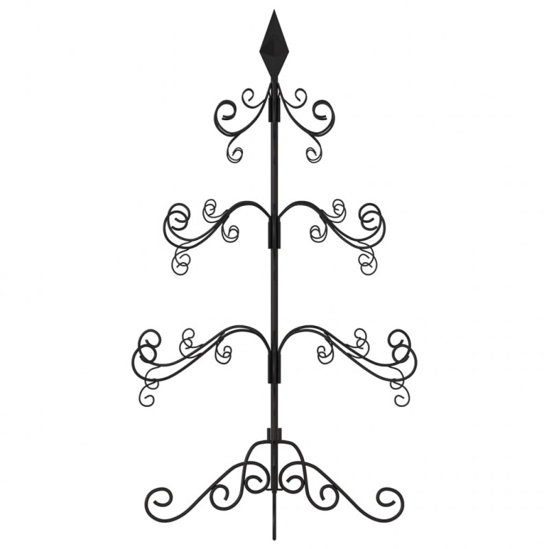 Metalowa choinka świąteczna, do dekoracji, czarna, 90 cm