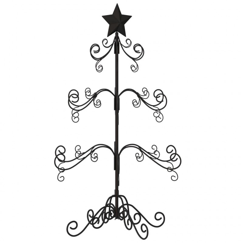 Metalowa choinka świąteczna, do dekoracji, czarna, 90 cm