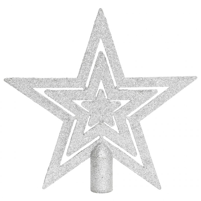 70-cz. zestaw ozdób świątecznych, srebro i biel