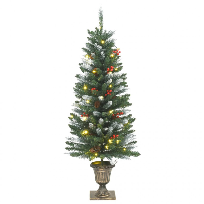 Sztuczne choinki, 2 szt., 100 LED, zielono-białe, 120 cm