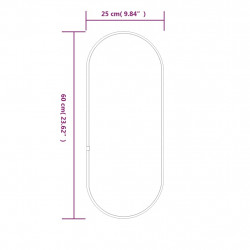 Lustro ścienne, srebrne, 60x25 cm, owalne