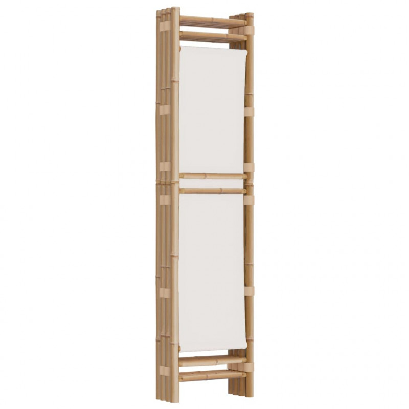 Składany parawan 4-panelowy, 160 cm, bambus i płótno