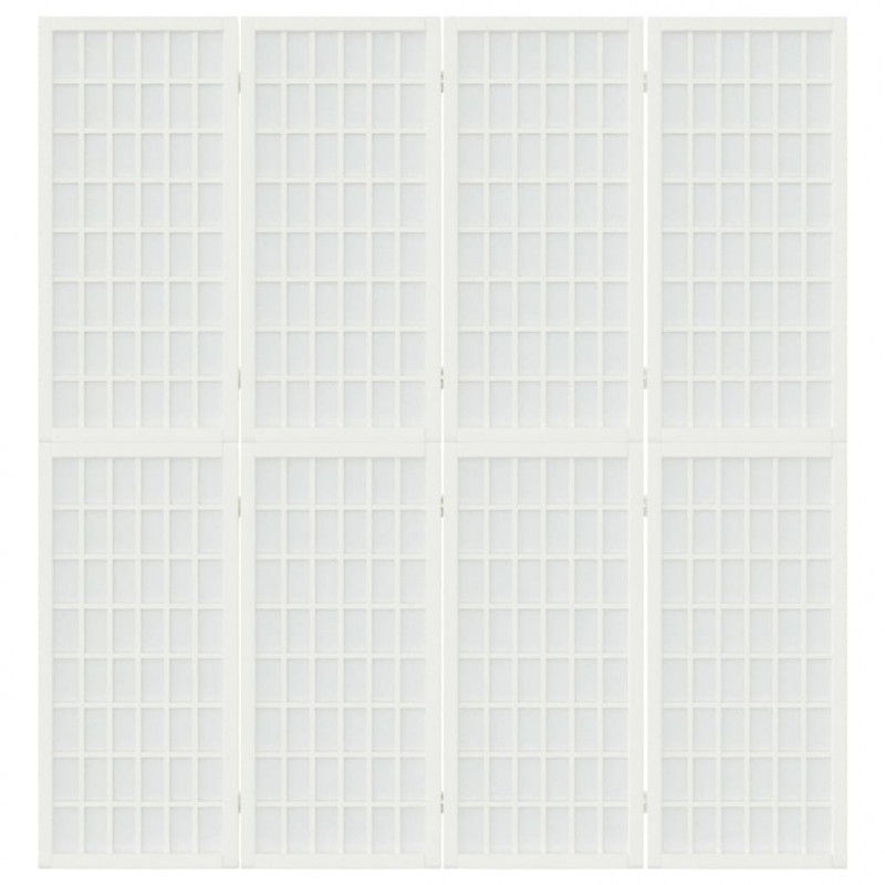 Składany parawan 4-panelowy, styl japoński, 160x170 cm, biały