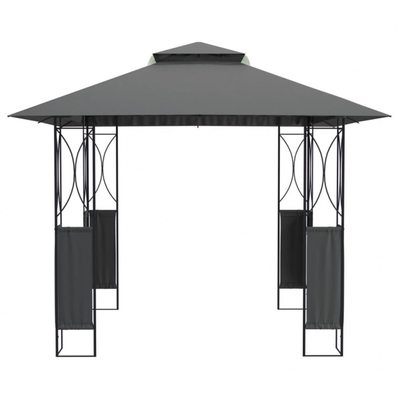 Altana z dachem, antracytowa, 300x300x270 cm, stal