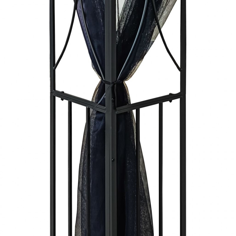 Altana ze ściankami, antracytowa, 300x300x270 cm, stal