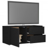Szafka pod TV, czarna, 80x34x36 cm materiał drewnopochodny