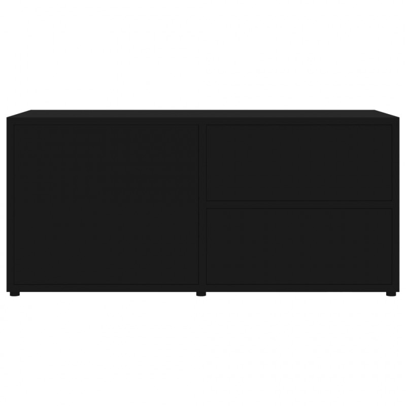 Szafka pod TV, czarna, 80x34x36 cm materiał drewnopochodny